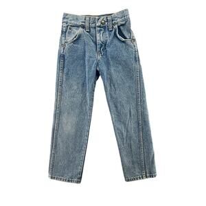 Vintage Wrangler Kids Jeans Size 8 Blue Denim Straight Leg USA Made